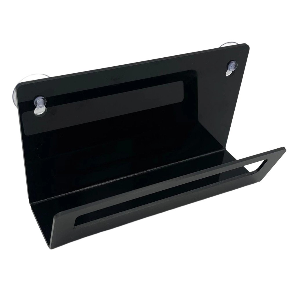 Sink-Mounted Sponge Holder Made of Acrylic 18cm x 5.5cm x 10.2cm Black