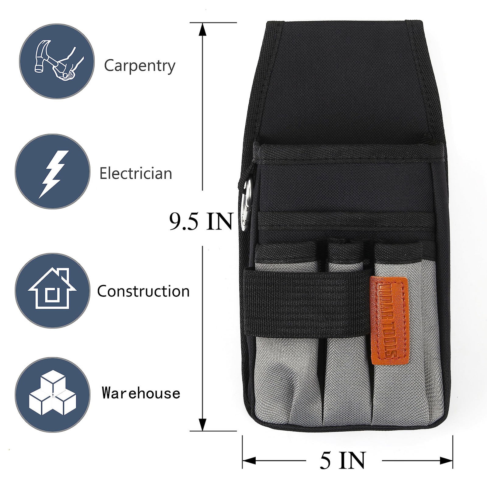Small Tool Pouch with Belt Clip,Tool Belt Pouches,Electrician Tool Pouch.Mini