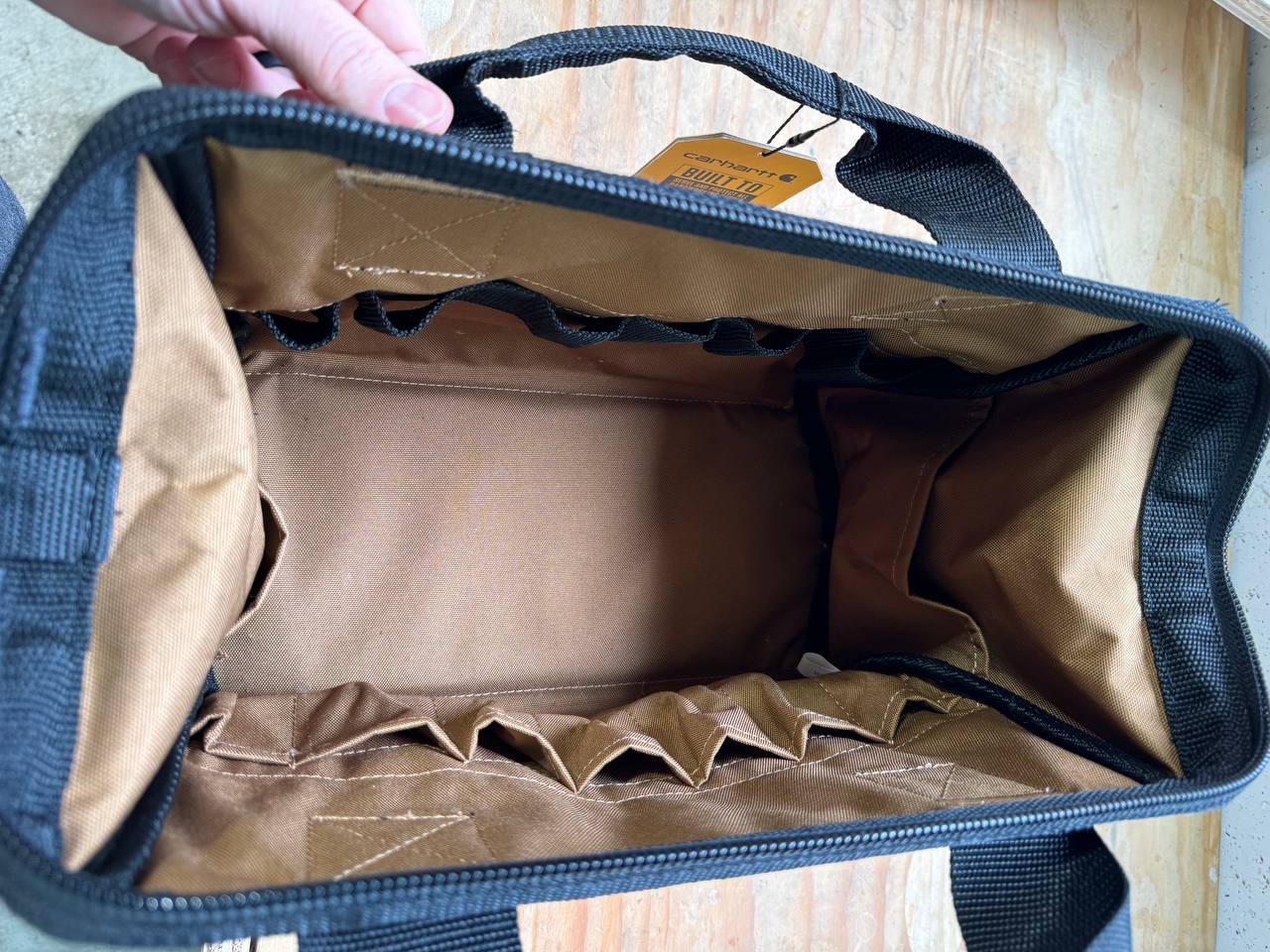 Carhartt CT0399 13-Inch 16 Pocket Midweight Tool Bag Brown Rain Defender NWT