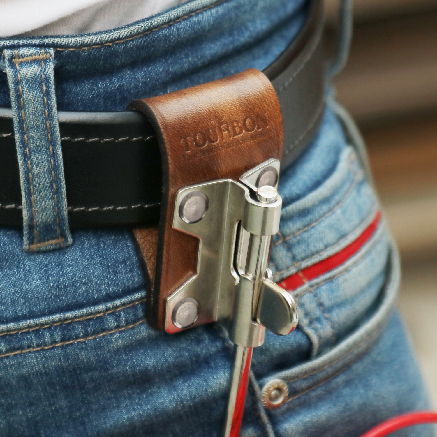 TOURBON Steel Float & Tool Hook Drill Trowel Power Cord Hardware Belt Holster