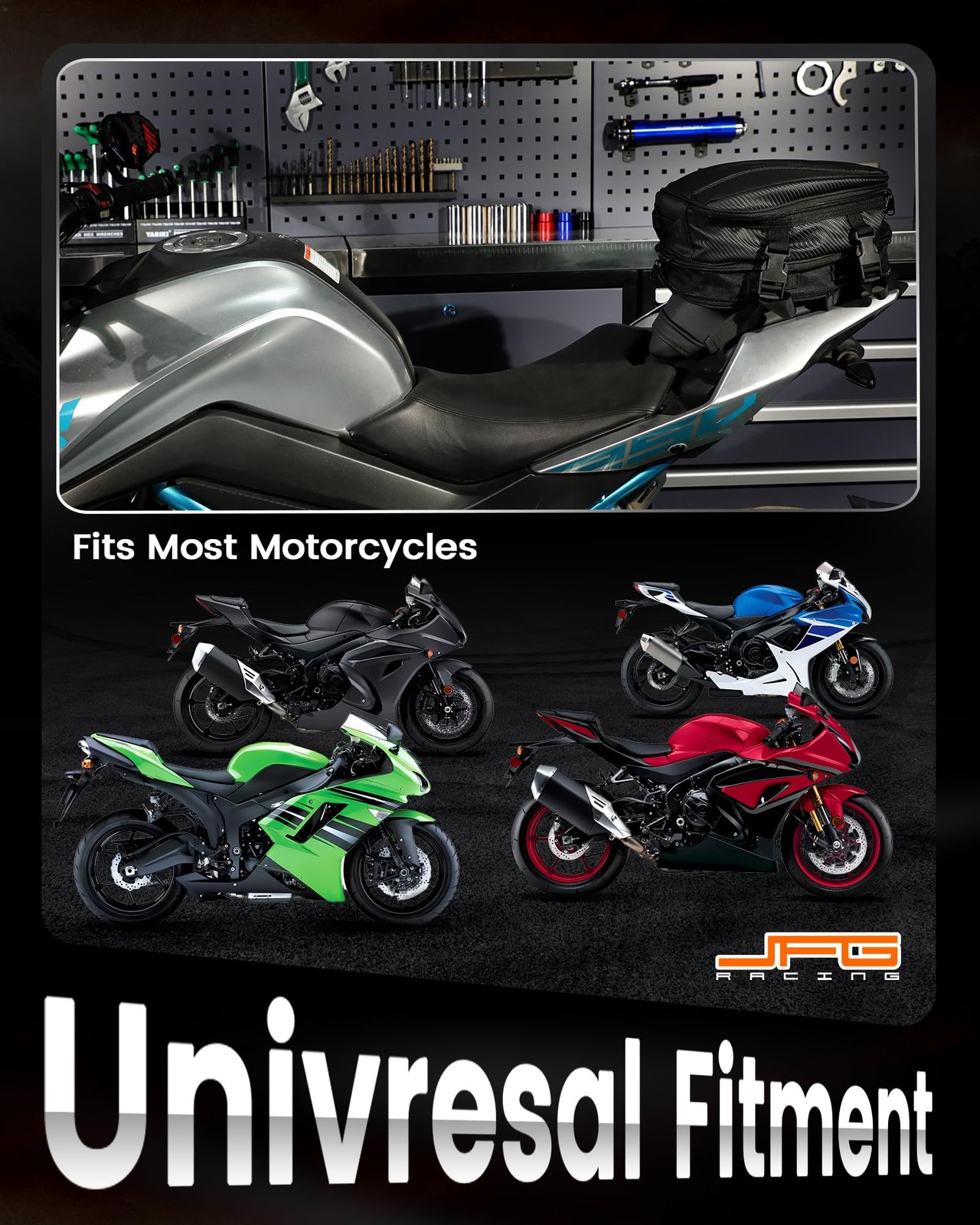 Motorcycle Tail Bag,12L Dual Use Seat Helmet Bag Backpack Universal for Motor