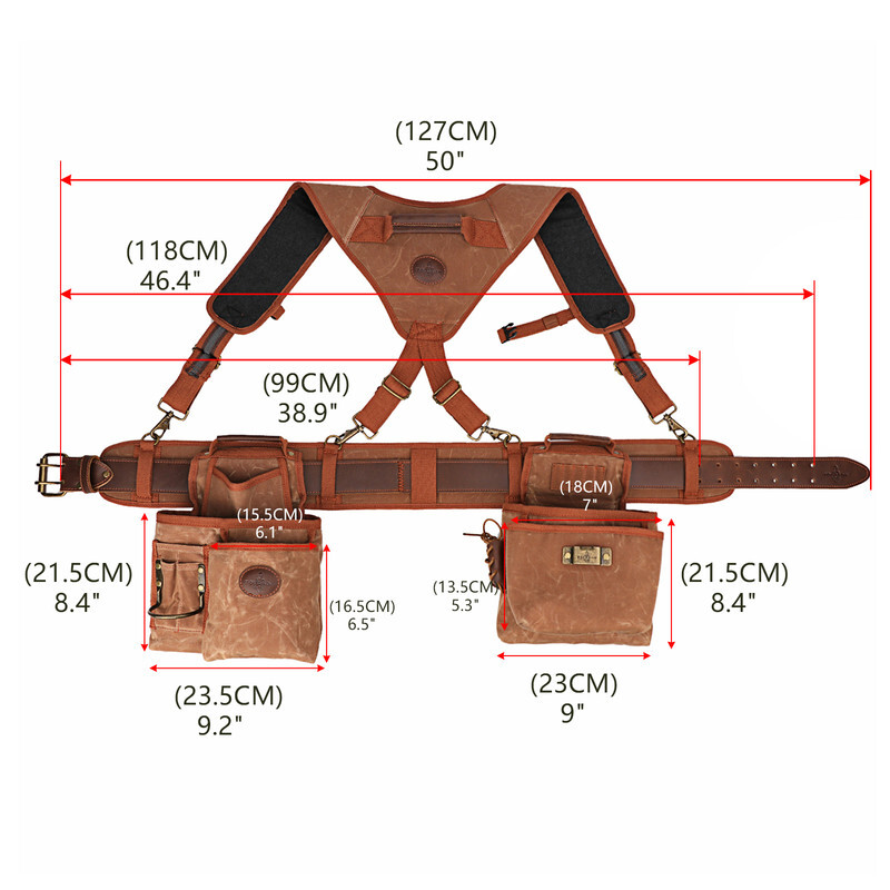 TOURBON Electrician/Carpenter/Framer Tool Contractor Vest Suspender Rig Beltbag