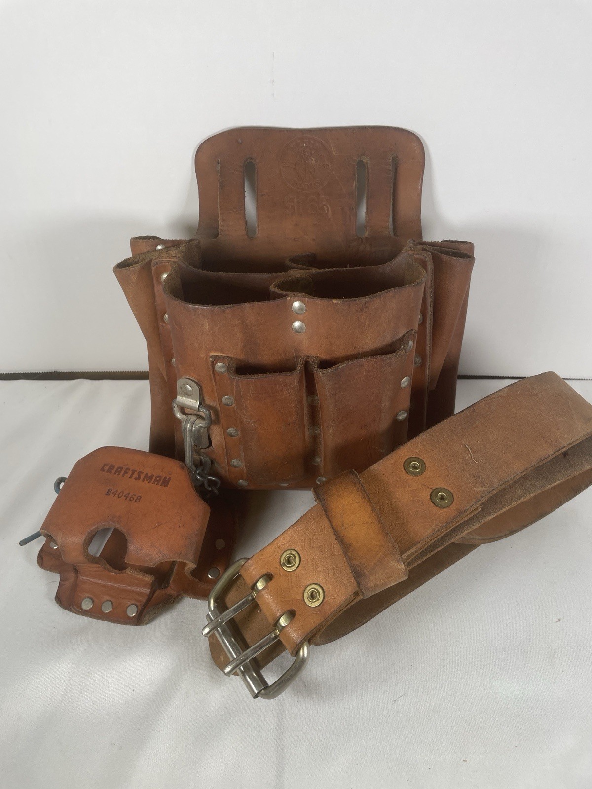 Klein Tool Lineman’s Tool Pouch 5165, Belt 5415 & Craftsman 40468. Preowned