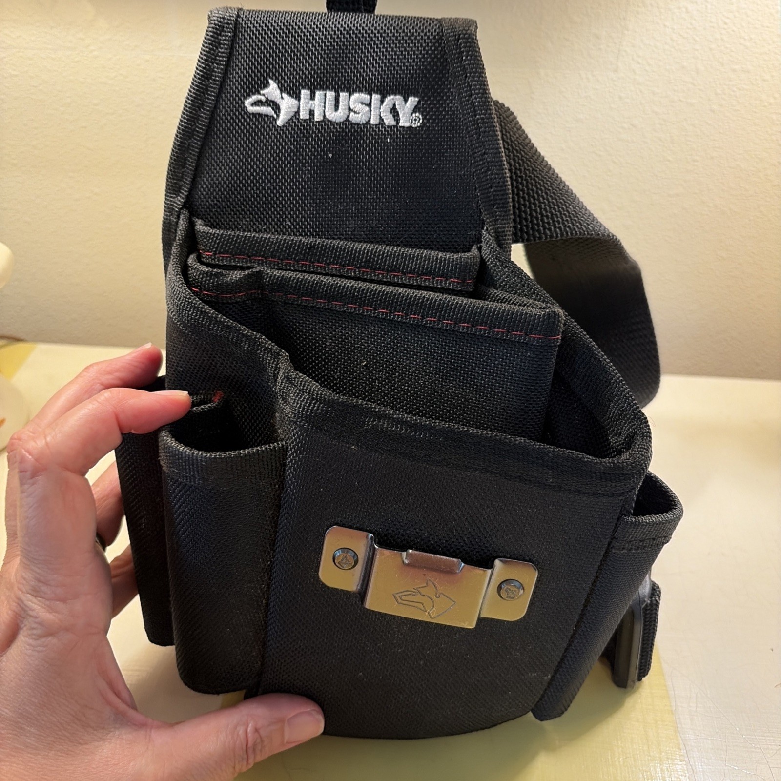 6.7 In. Black 3-Pocket Utility Tool Belt Pouch