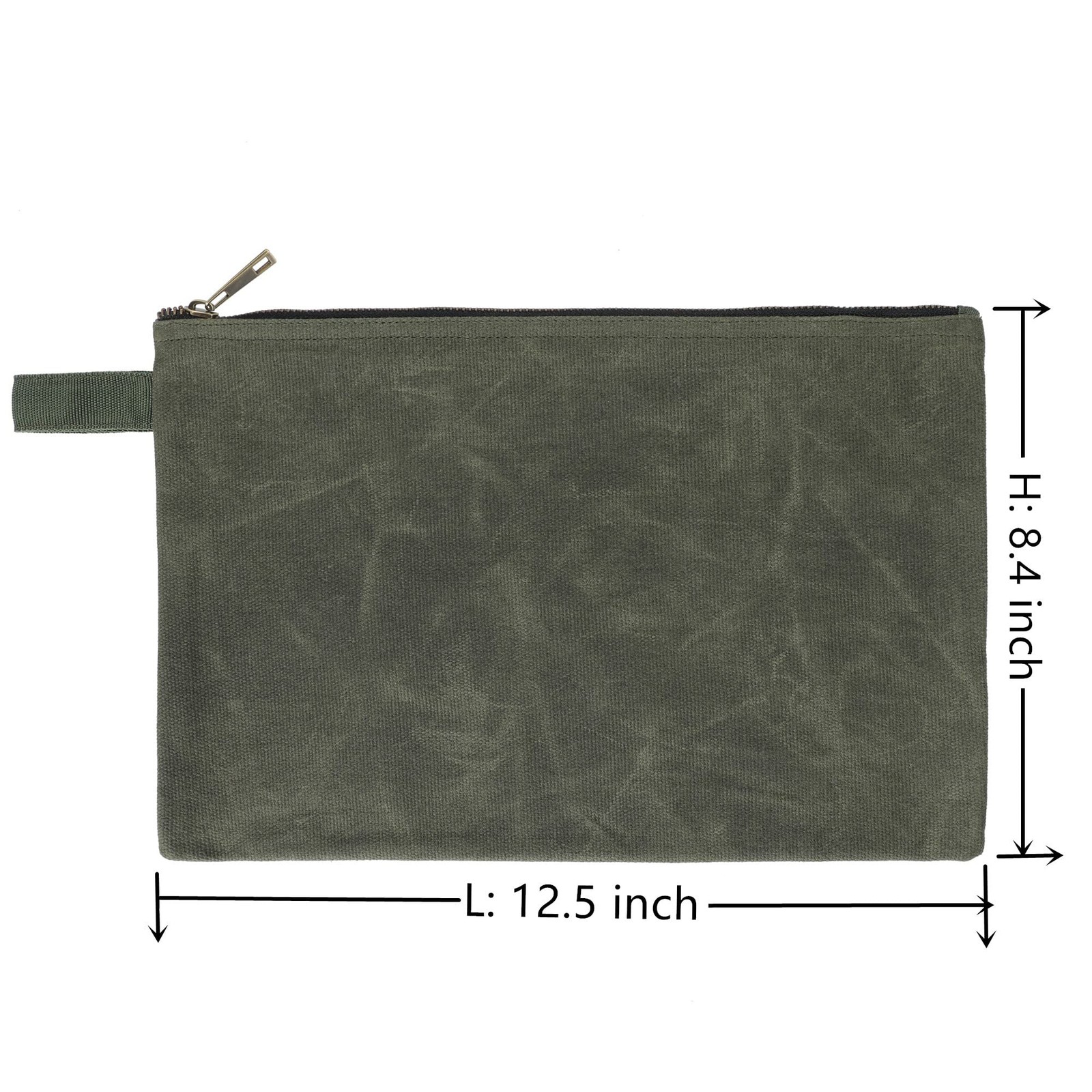 Denifiter Tool Pouches Smooth Zipper Heavy Duty 16Oz Waxed Canvas Tool Pouch