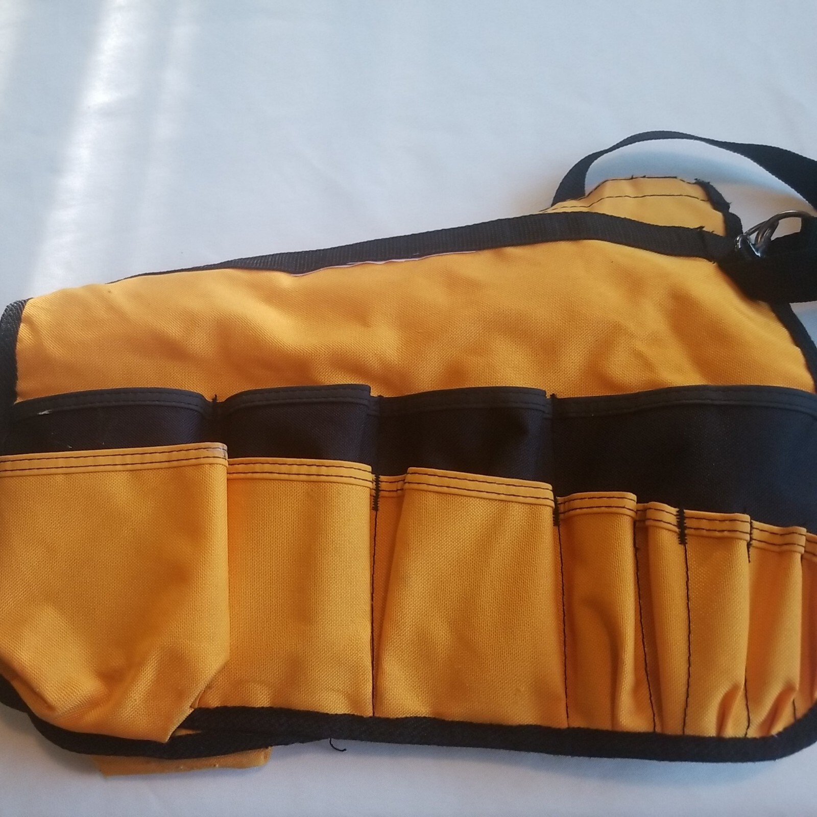 Construction Tool Belt Bag 23 pockets Canvas Yellow & Black Waist 30″to 46″