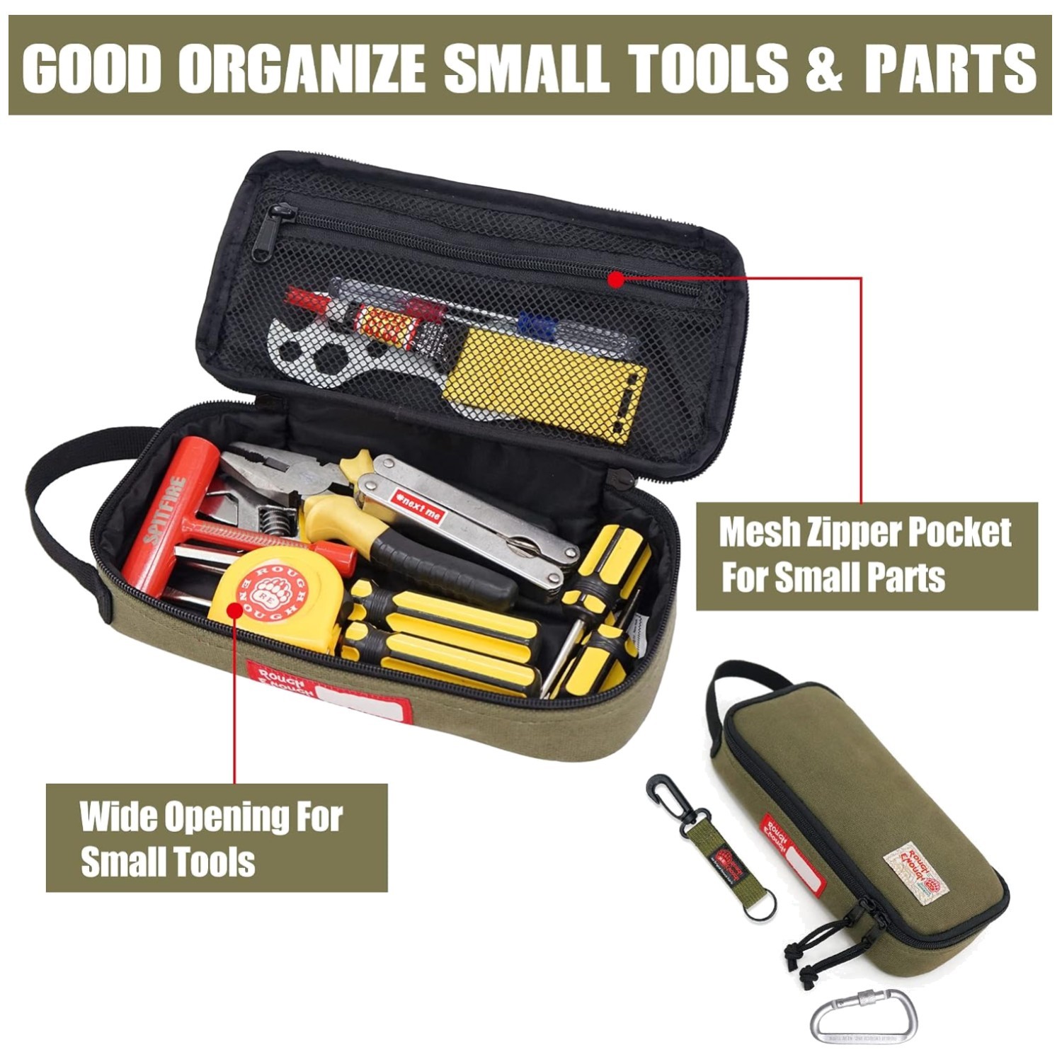 Army Green Canvas Tool Storage Case