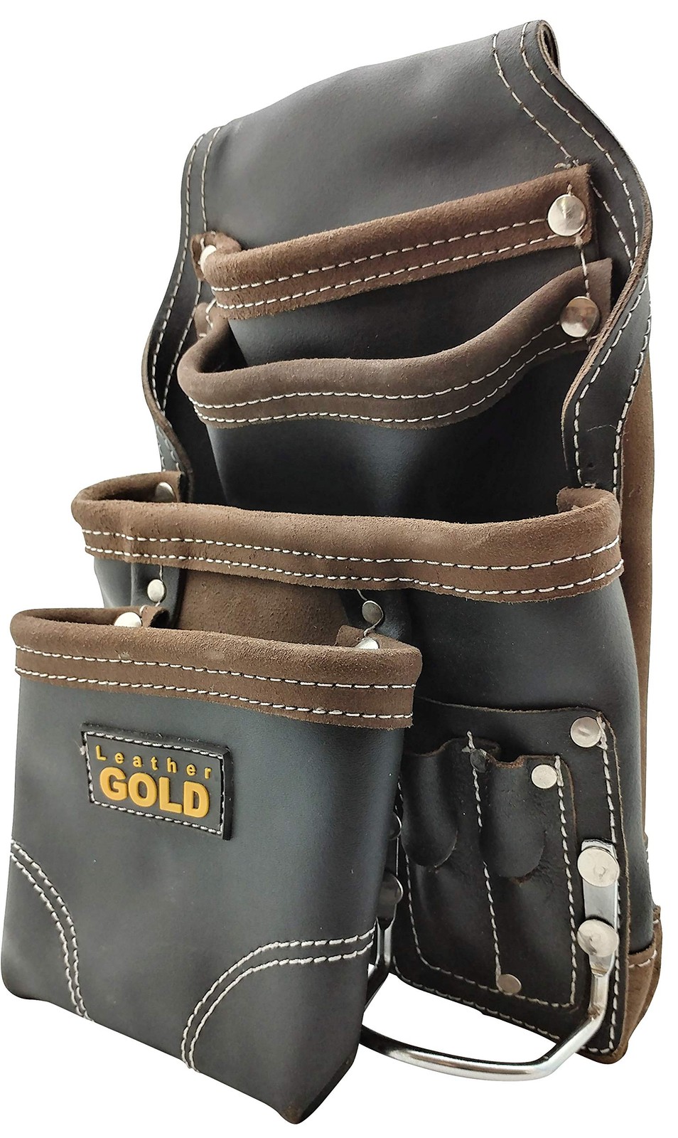 Leather Gold Heavy Duty Tool Pouch | Carpenters Tool Pouch 3150, Black