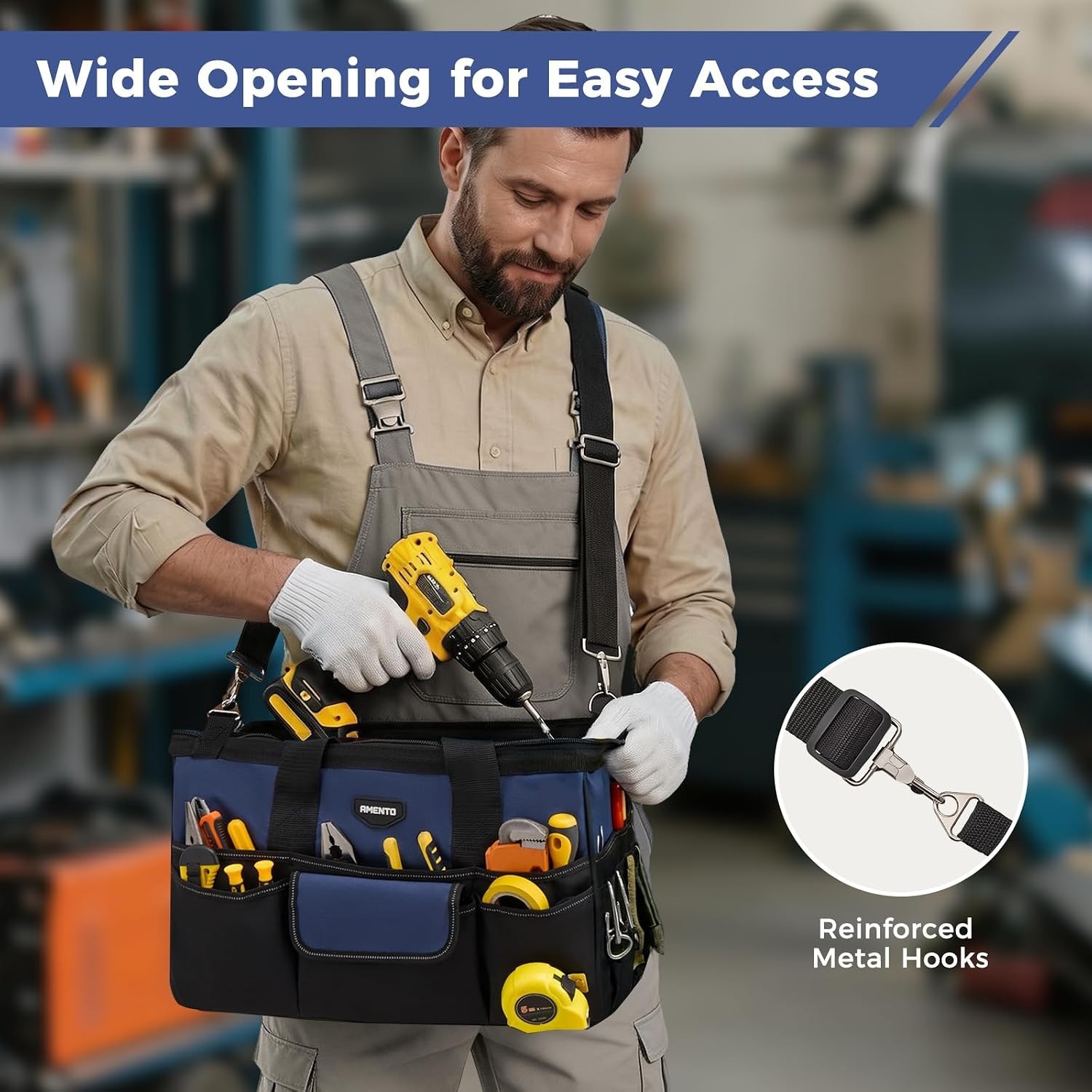 Durable 18-Inch Tool Tote with Dual Carry Options – Ideal for Tool Organization