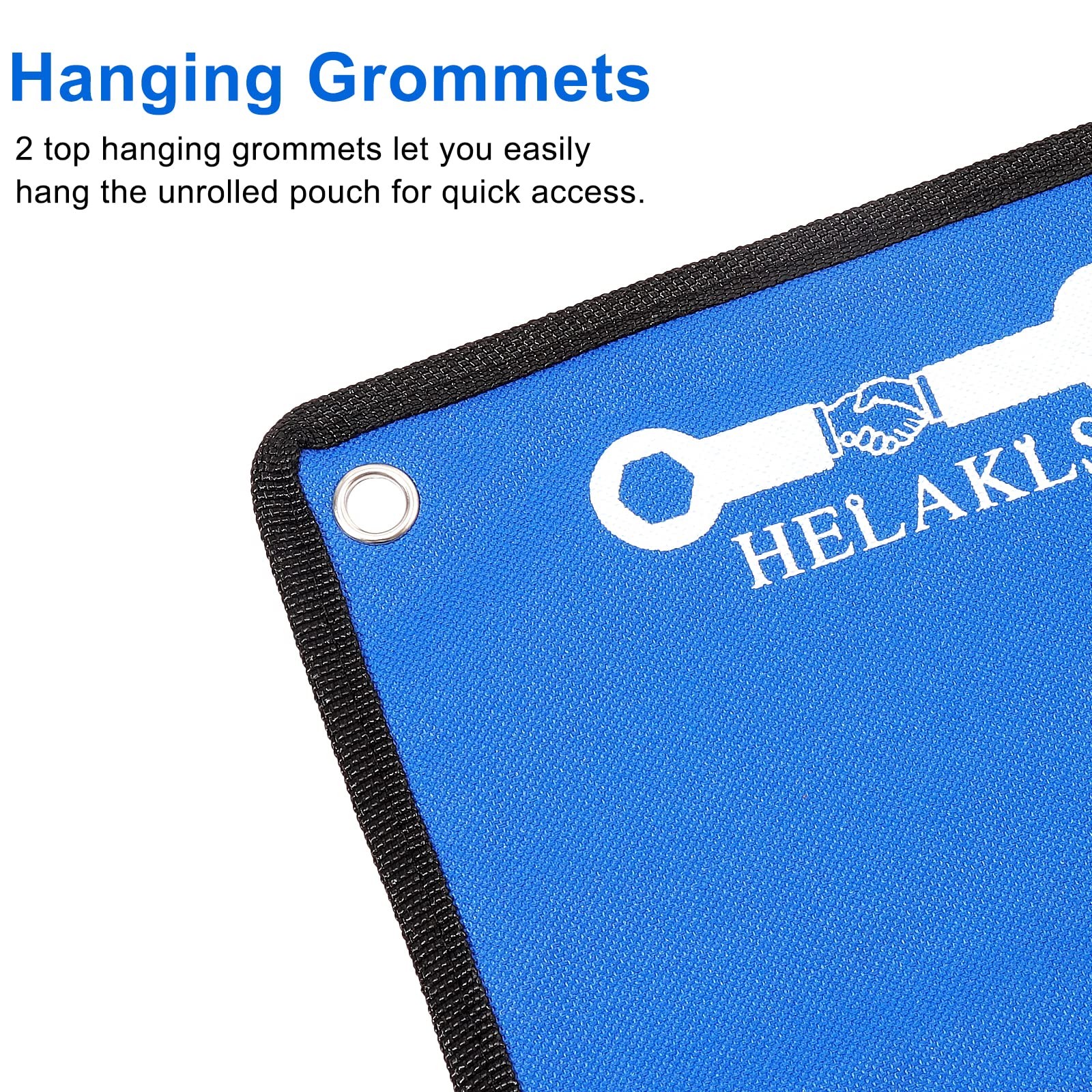 HELAKLS Wrench Tool Roll Up Pouch Metric 12 Pocket (8-19mm) Tool Roll Bag for…