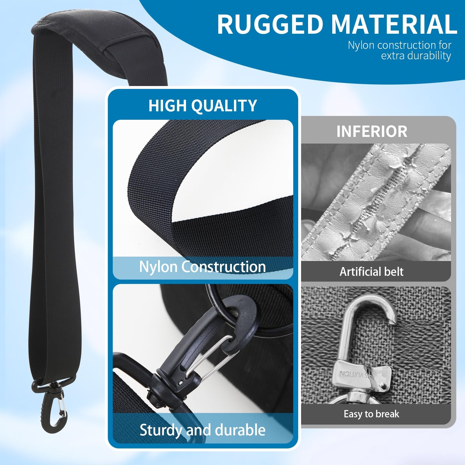63″ Adjustable Shoulder Strap Compatible with Veto Pro Pac,with Detachable Thic
