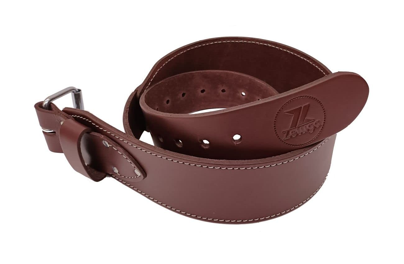 Heavy Duty Ranger Style Leather Work Belt Brown 3 Inch Wide Belt