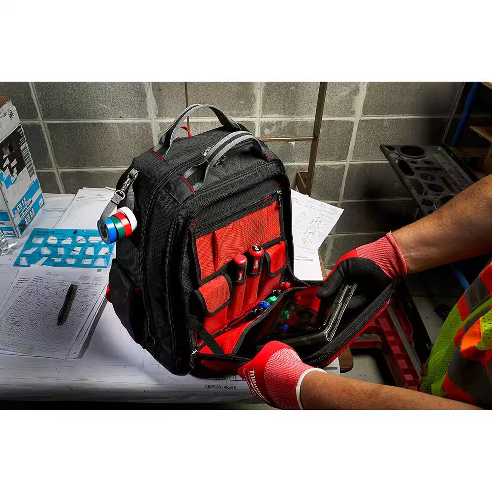 15 In. PACKOUT Tool Backpack with 3-Pack Zipper Tool Bags
