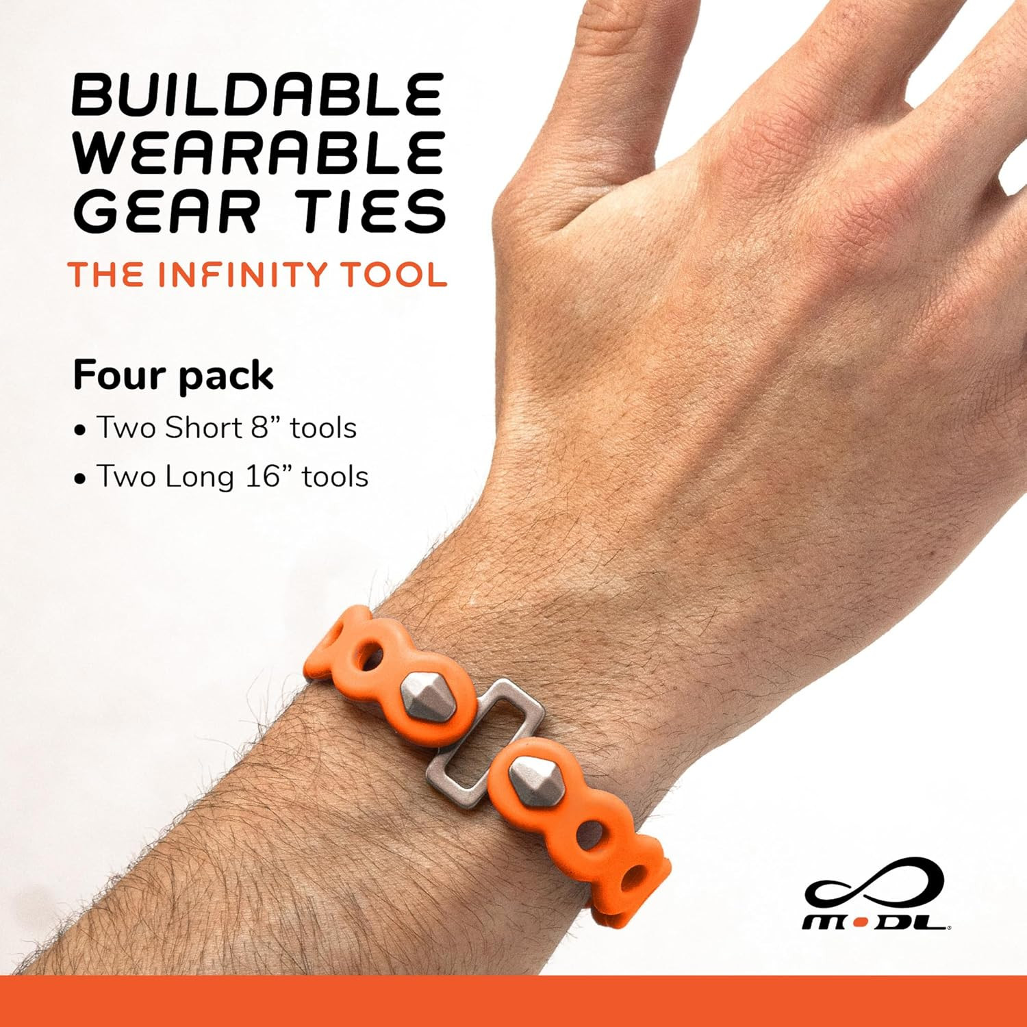 MODL Infinity Tool™ 2.0 Modular Straps (4-Pack) – Flexible Multi-Tool, Gear Stra