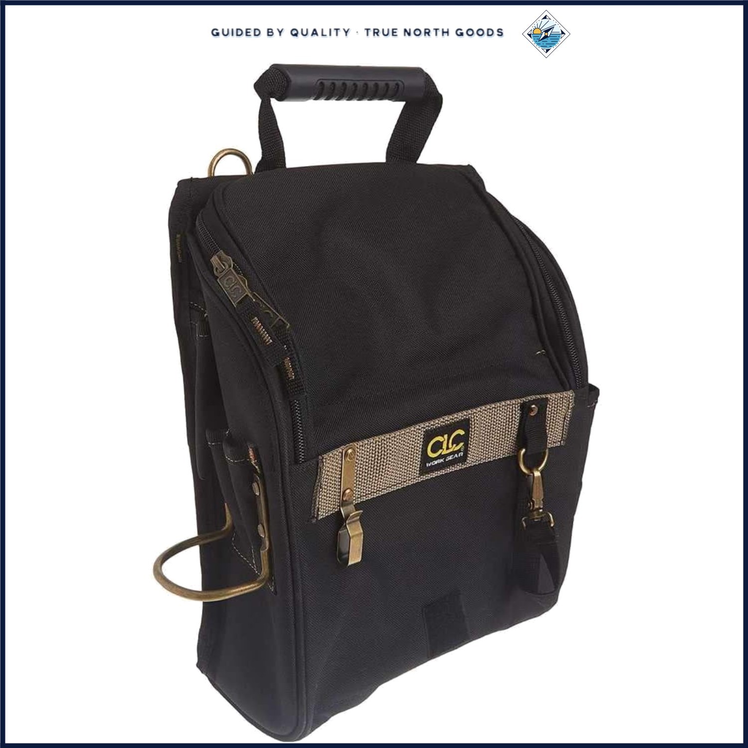 Large Electricians Tool Pouch with Zippered Closure and Comfortable Handle