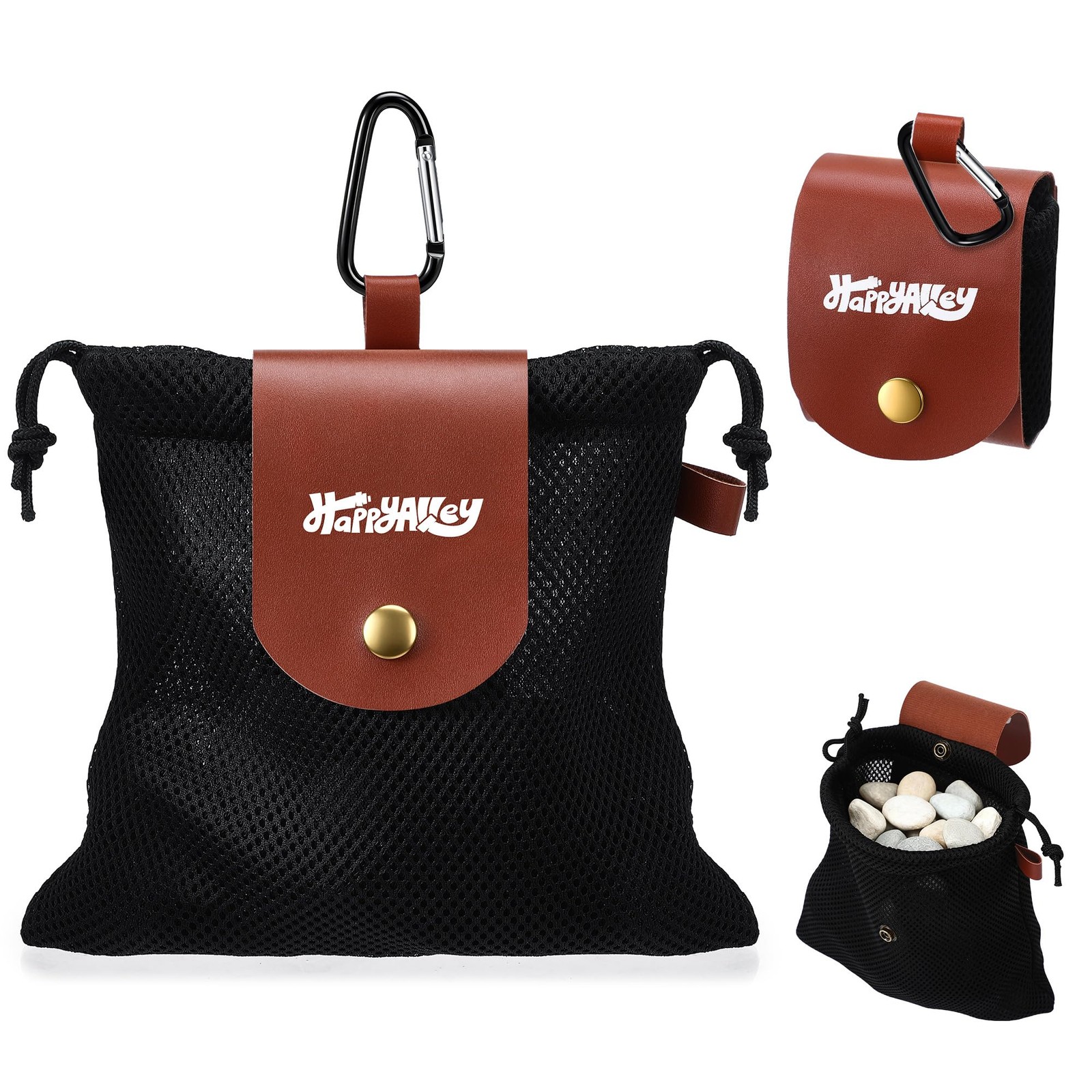 HappyAlley Outdoor Rock Collecting Bag, Nylon Mesh Rockhounding Bag, Collapsi…