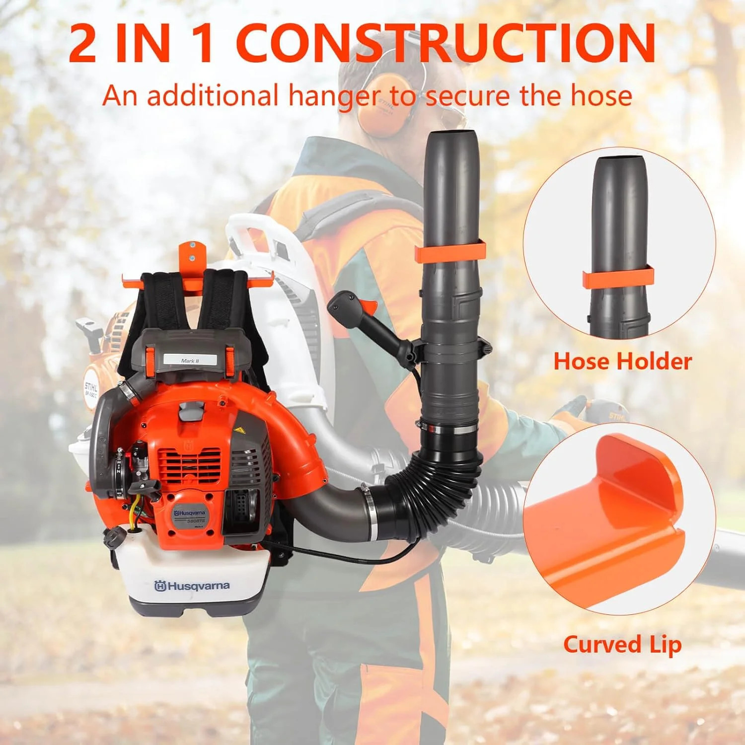 Backpack Blower Rack with Hose Holder – Heavy Duty Backpack Sprayer Wall Mount w