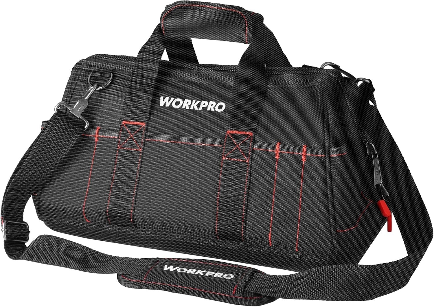 WORKPRO 16-inch Close Top Wide Mouth Tool Storage Bag with Water Proof Rubber Ba