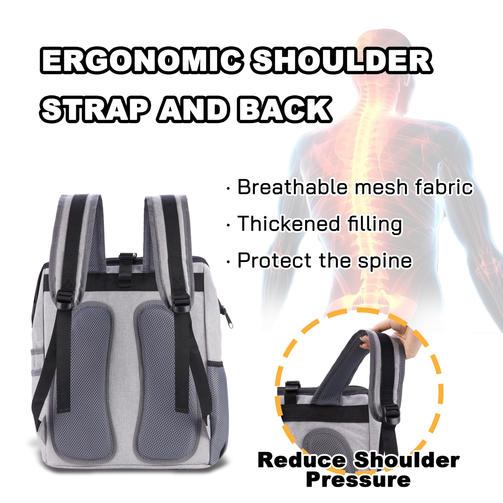 Backpack Tool Bag Padded Support Heavy Duty Kit Carrier Electrician HVAC Work