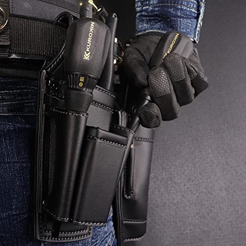 Fujiya Driver Pliers Holder 2 Tiers Black Gold LIGHT PU LEATHER SERIES AH-72BG