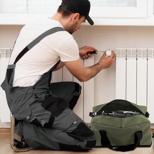 Small Tool Bag – Close Top Wide Mouth – Large 14 Inch Army Green