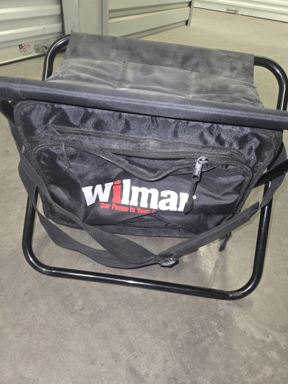 Wilmar Black Fabric Tool Bag w/ Handle, Shoulder Strap & Zipper Closure