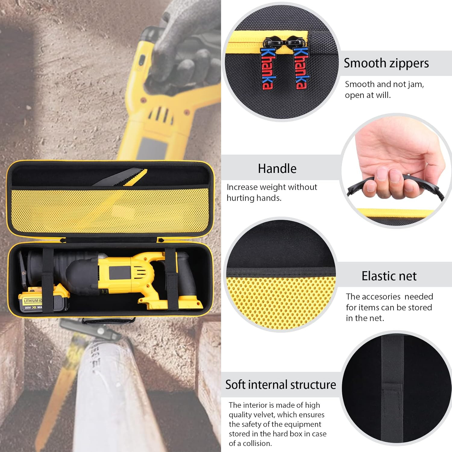 Hard Carrying Case for DeWalt Cordless Reciprocating Saw Storage Bag