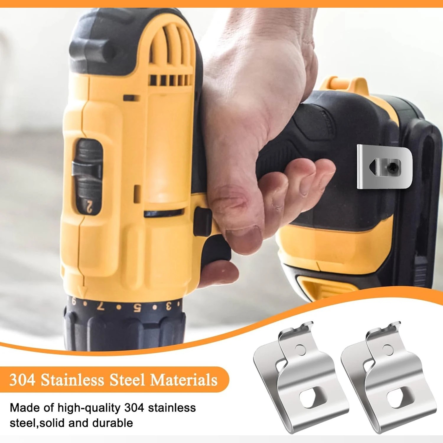 2 Pack Belt Clip Hook Cordless Drill Holder w/Screws For Dewalt 18/20V Tools