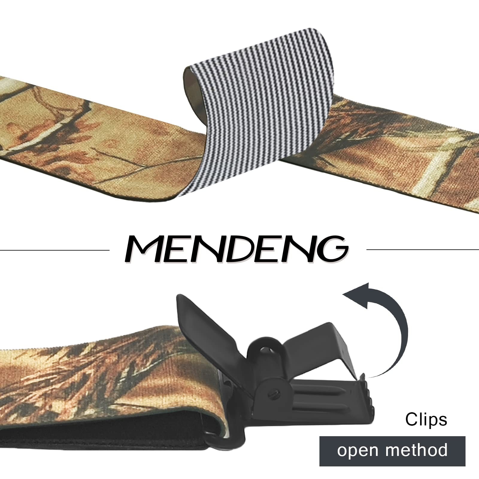 MENDENG Men’s Camouflage Clip-End One Size, B/Army Green/Black Clips