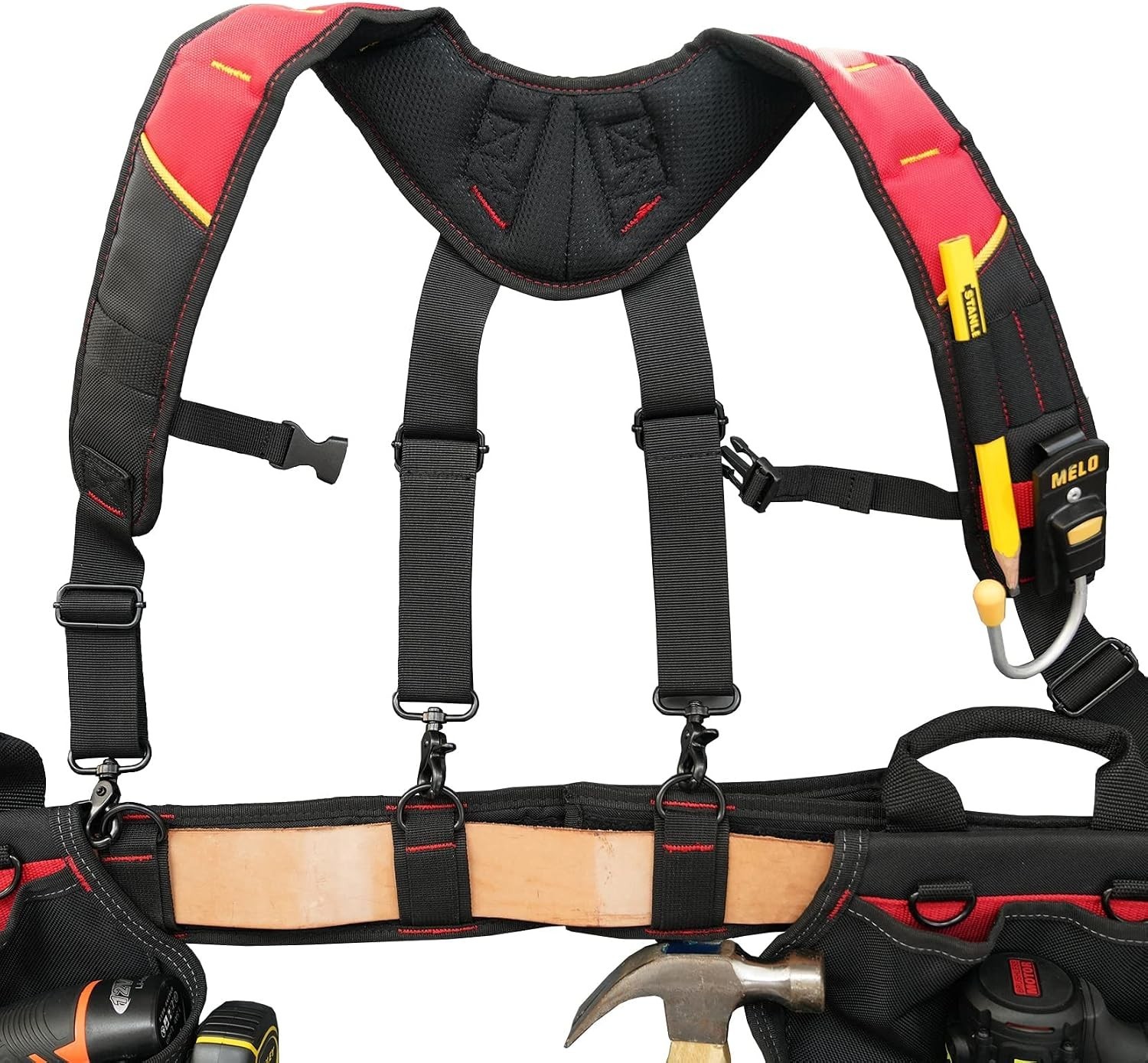 Heavy-Duty Tool Belt Suspenders with Magnetic Wrist Support for Professionals