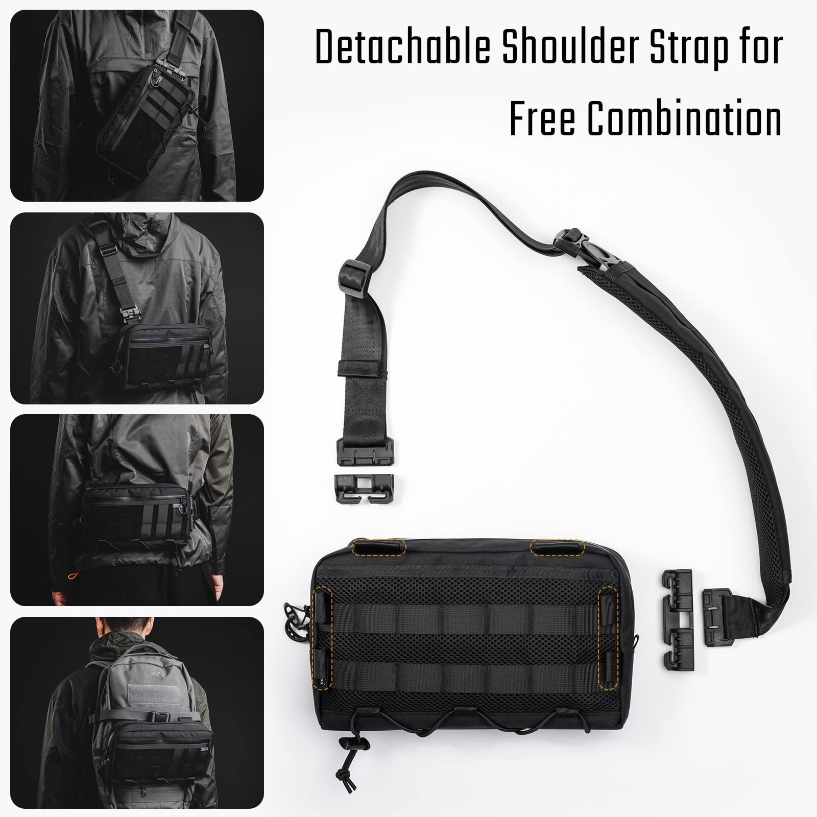 Cache L3 EDC Sling Bag Chest, Lightweight Shoulder Daypack, 500D Nylon, Trave…