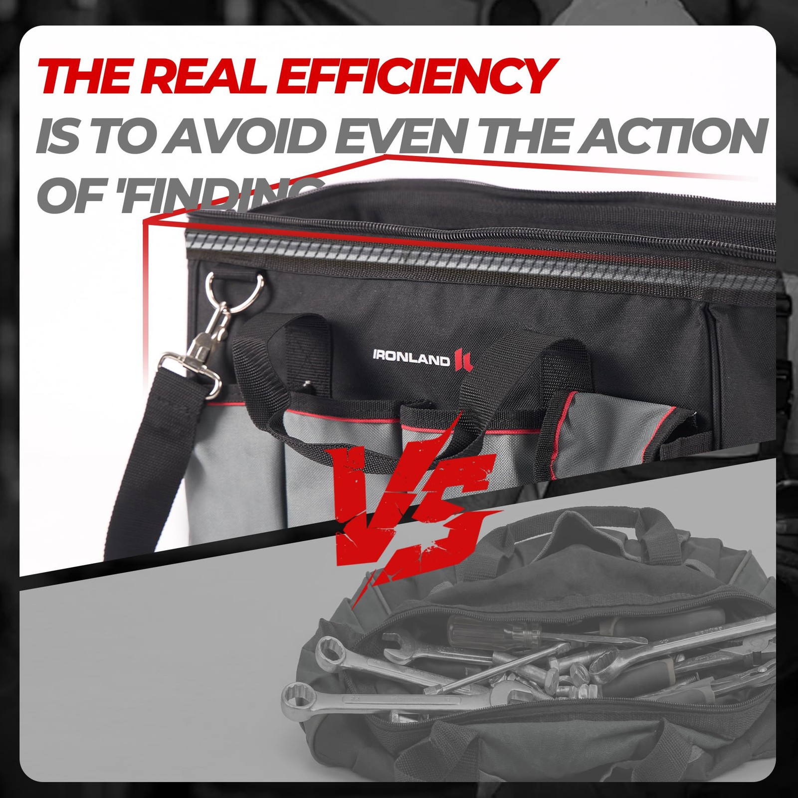 Hard Sturdy Bottom Tool Bag Organizer 16.5 Inch Waterproof Soft Handle Zipper