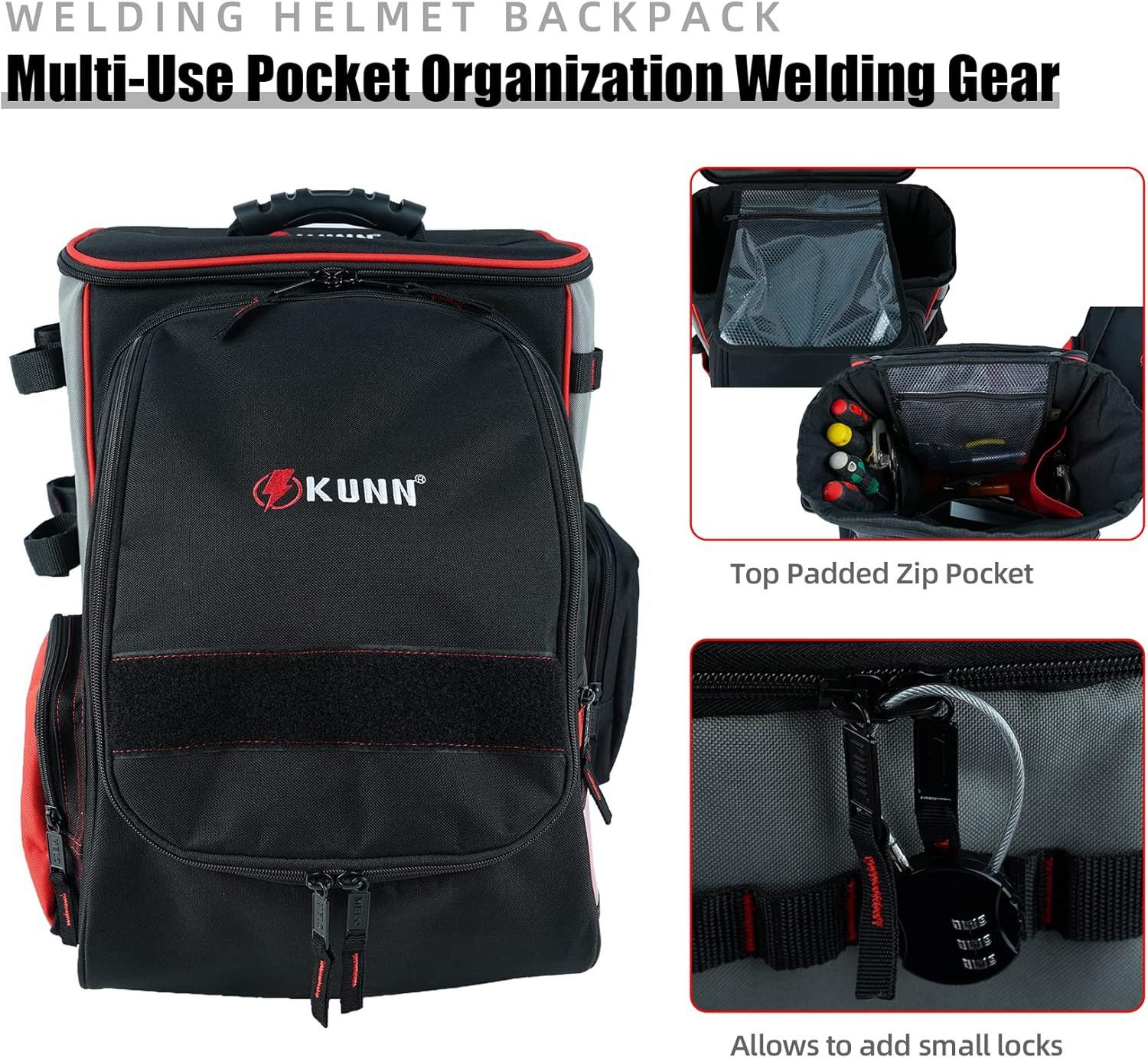 Welding-Backpack with Detachable Helmet-Bag – Durable Comfortable Tool Backpack