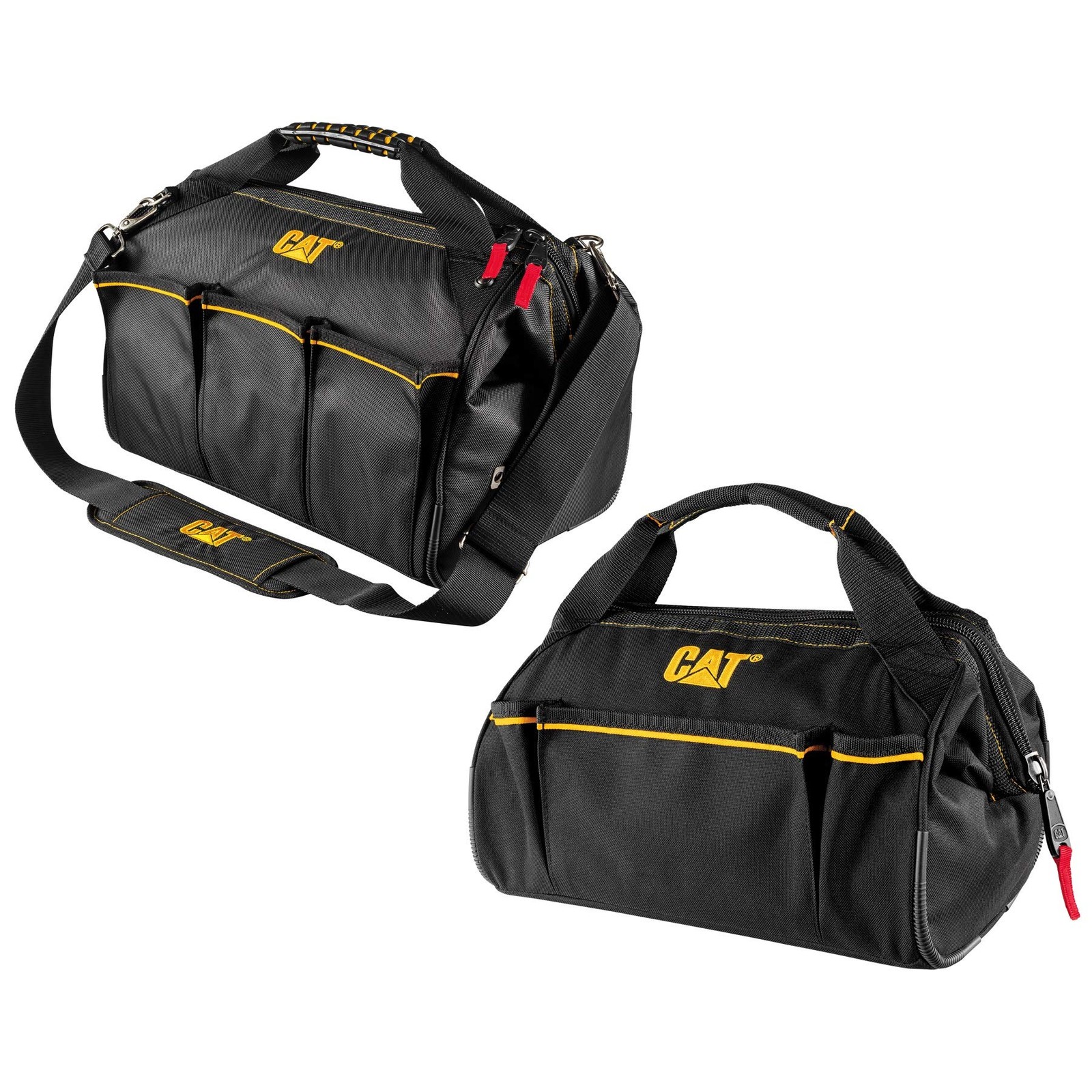 Cat 2 Piece 13-Inch And 16-Inch Wide Mouth Tool Bag 18/3 Pockets For Tool