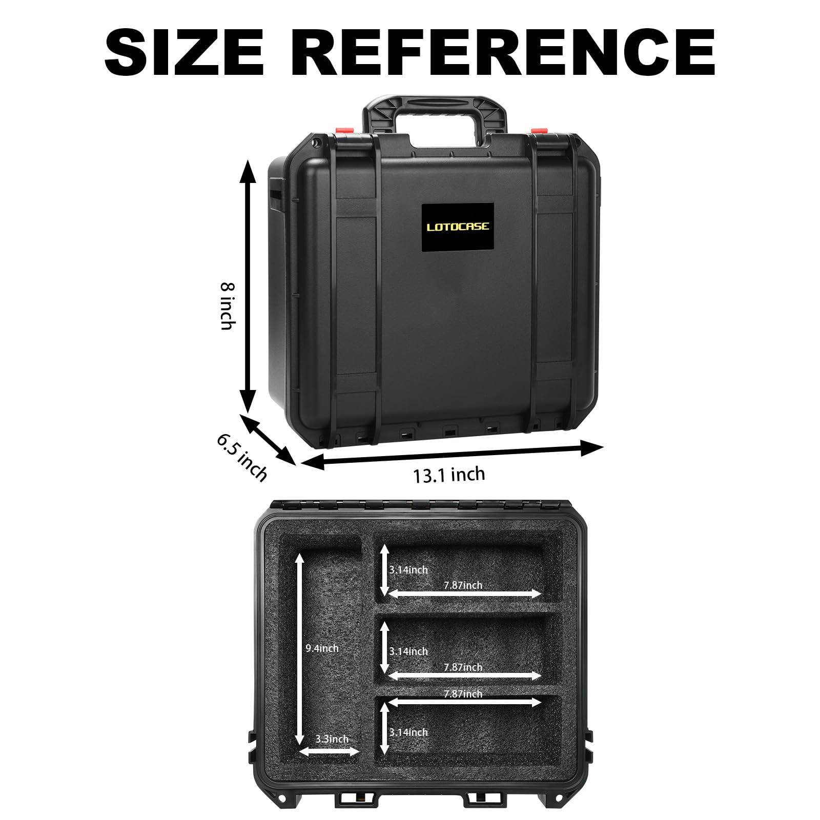 Storage Case for Dewalt Battery & Charger – Waterproof Tool Box with Foam Insert