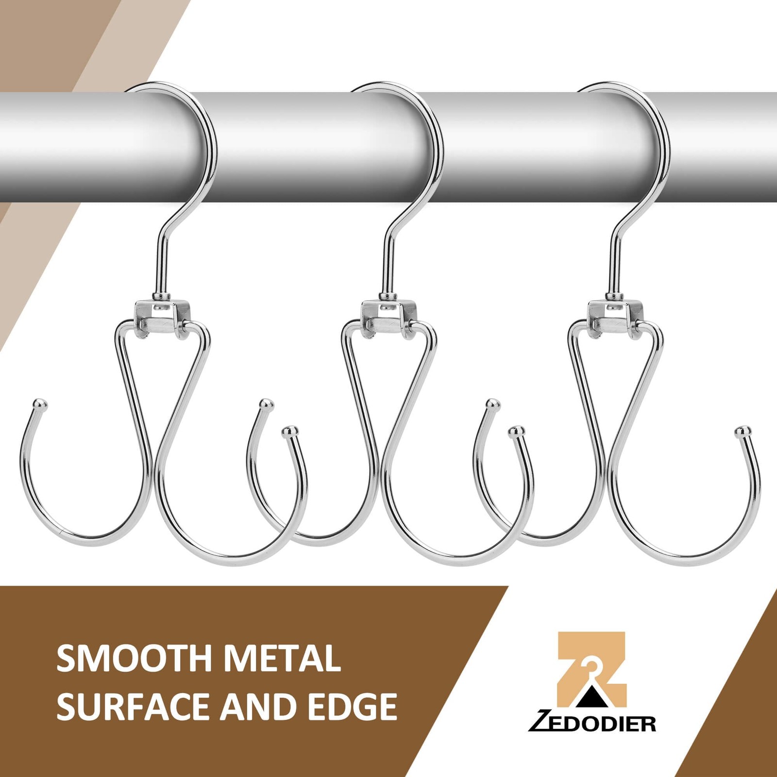 ZEDODIER 6 Pack Purse Hanger Bag Organizer for Closet, Heavy 6 Pack, Silver