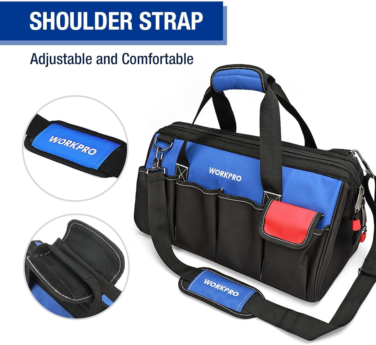 Durable 18-Inch Tool Bag with Reinforced Handle & Easy Access Compartments