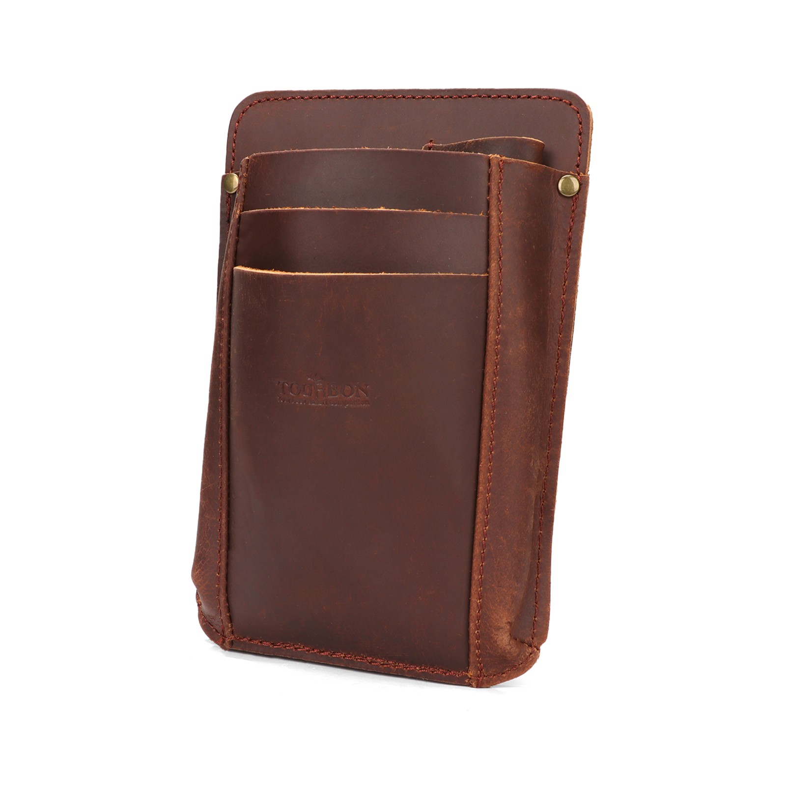 TOURBON Leather Garden Tool Florist Belt Pouch 3 Tool Pocket Phone Shoulder Pack