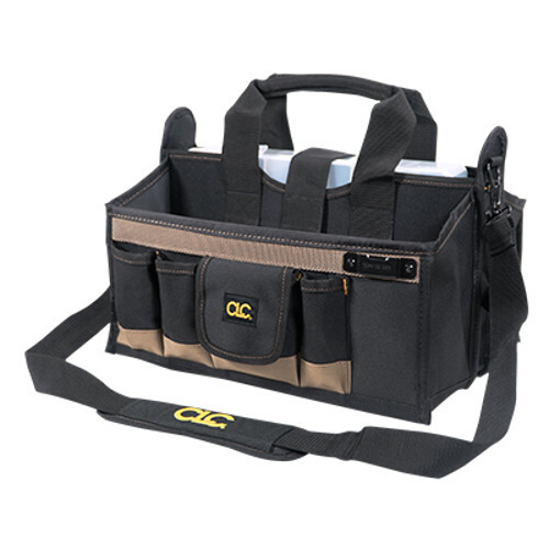 Custom Leathercraft CLC 1529 – 17 Pocket 16″ Center Tray Tool Bag Carrier Holder