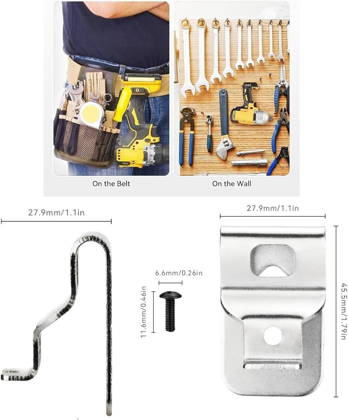 Efficient 9-Pack Belt Clip Hooks for Dewalt 20V MAX Tools with Screws Included