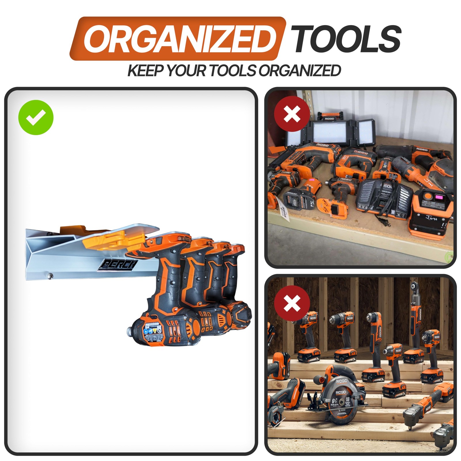Tools Cordless Tool Organizers (Pack of 3) – 18-20v Ridgid Tools Compatiabili…