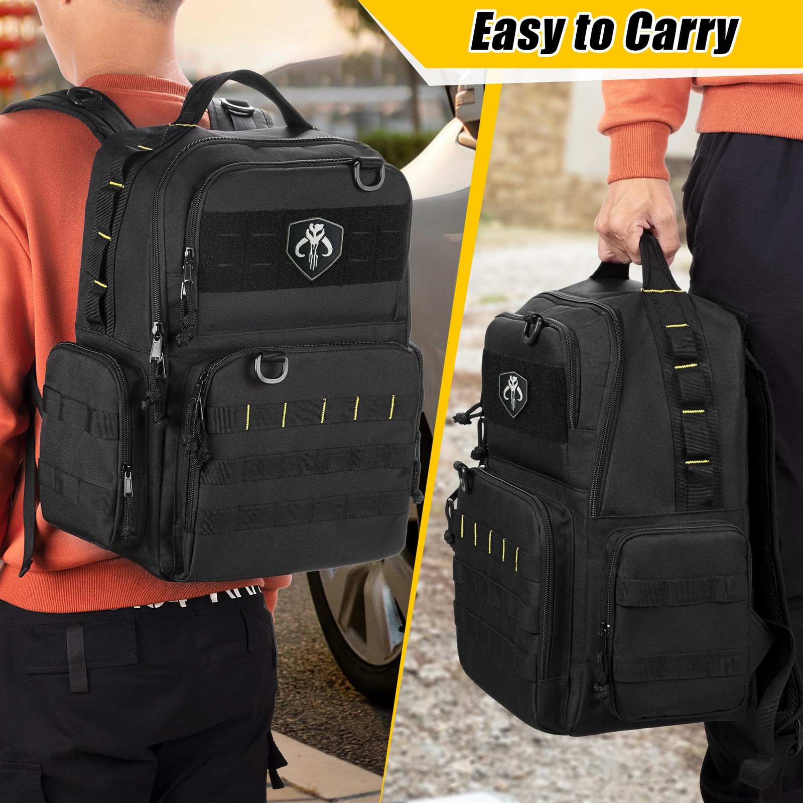 Rexmica Tool Bag Backpack for Men with 3 Tool Pouches, Heavy-Duty Tool Storag…