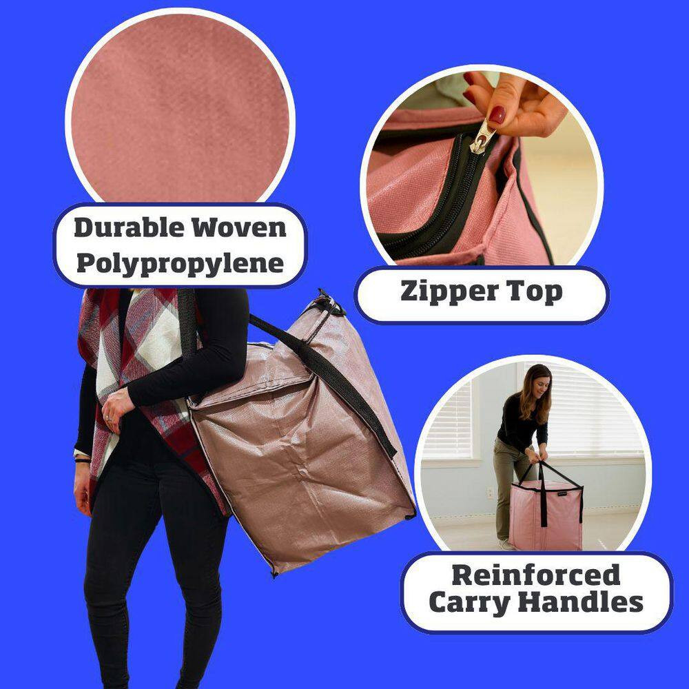 22 Gal. Heavy Duty Zipper Top Tote Storage Bag, Mauve