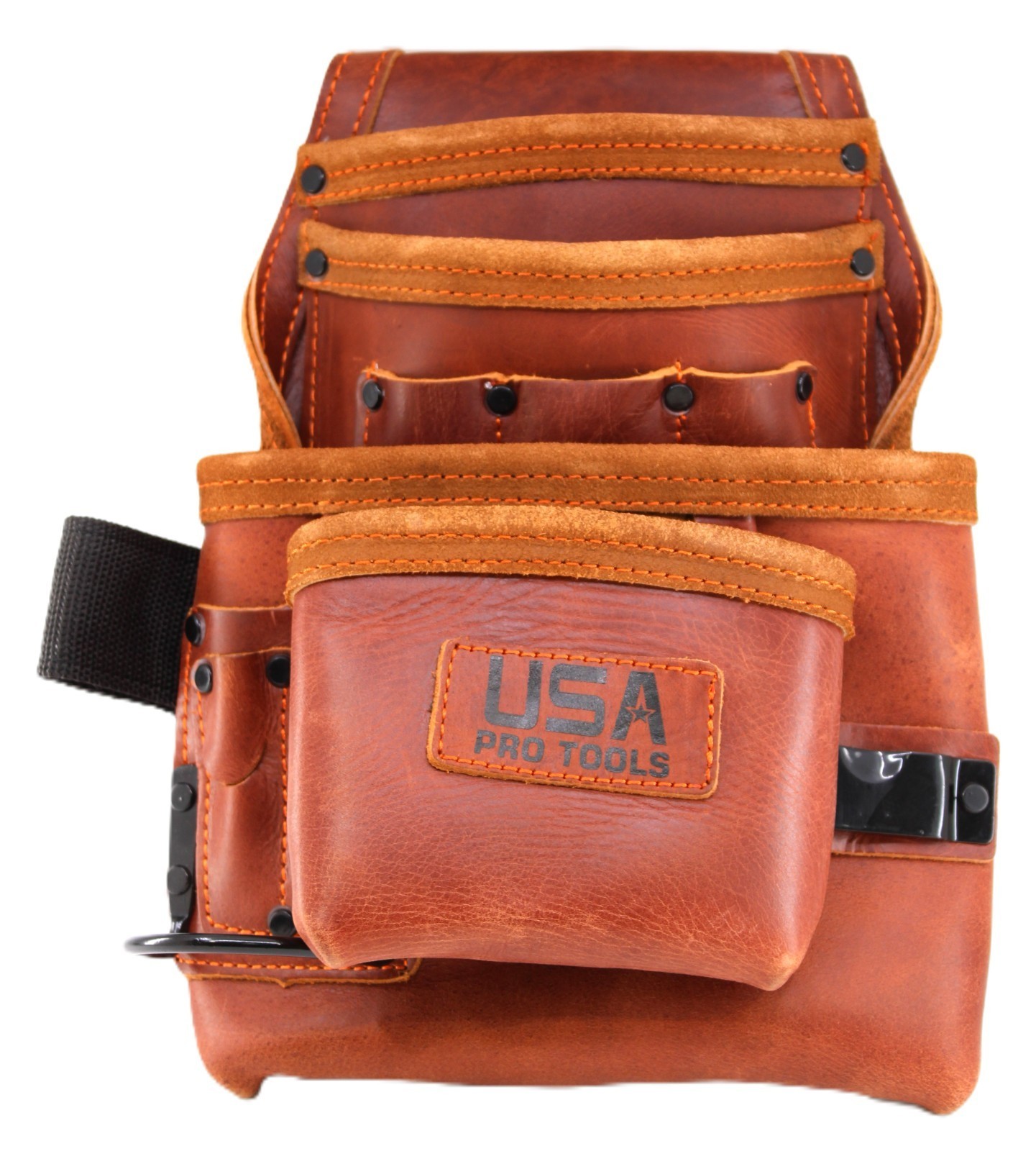 Heavy Duty Grain Leather Tool Pouch Set Carpenter Electrician Belt & Hooks