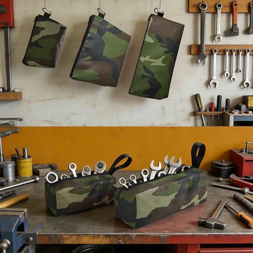 Green Tool Pouch Zipper Bags – Large Multi-Size Organizer