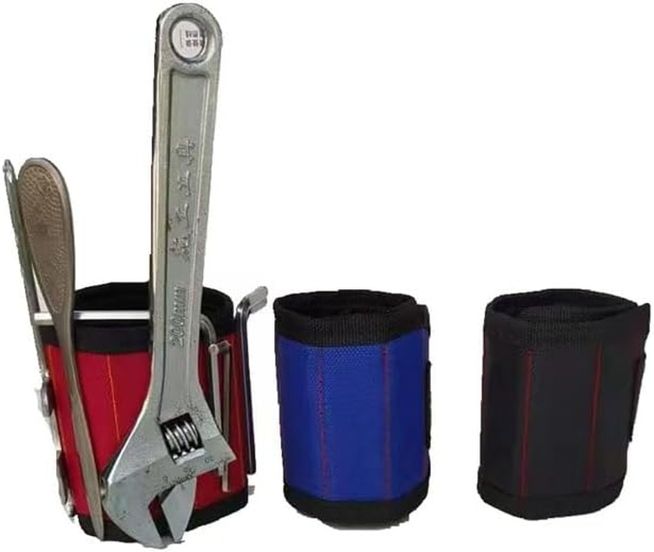 Vastar Magnetic Wristband Tool Belt, Black | 6 Powerful Magnets, Holds Screws, N