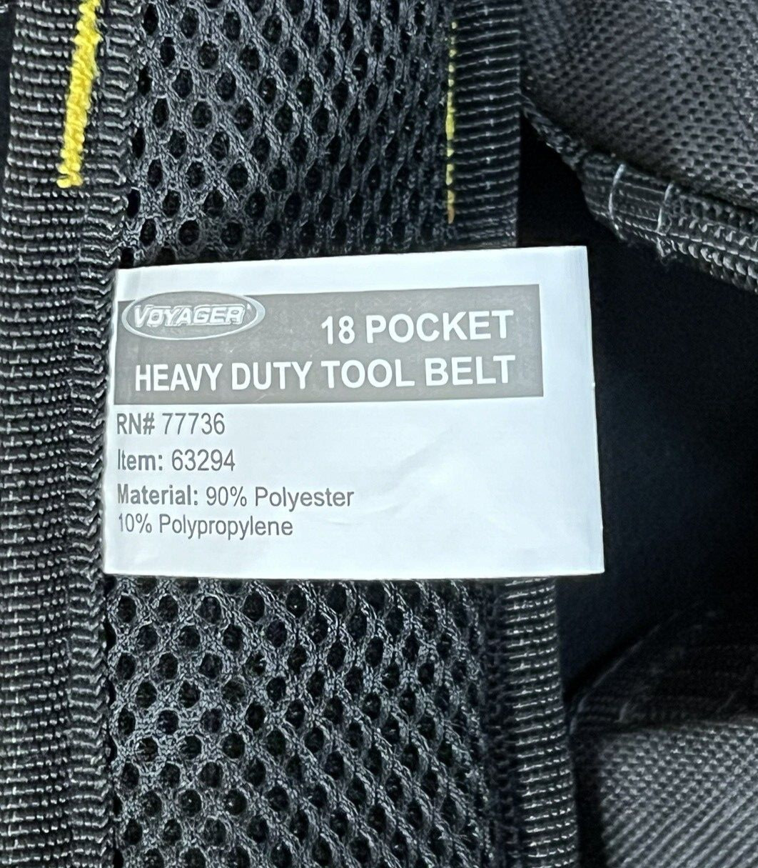 Voyager 18 Pocket Heavy Duty Tool Belt 63294 New No Tags Construction Wood Metal