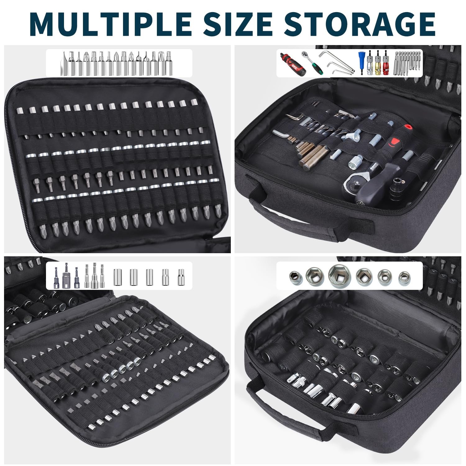 Portable Drill Bit Organizer Bag,Brill Bit Holder Tool Bag 1/4-Inch,3/8-Inch,…