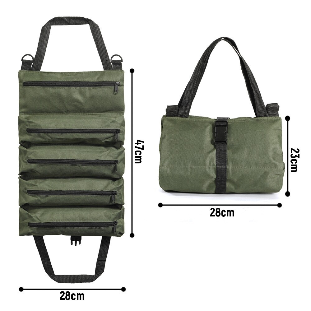 Tool Roll Up Bag Heavy Duty Tool Organizer Portable Storage Hanging on the Wall