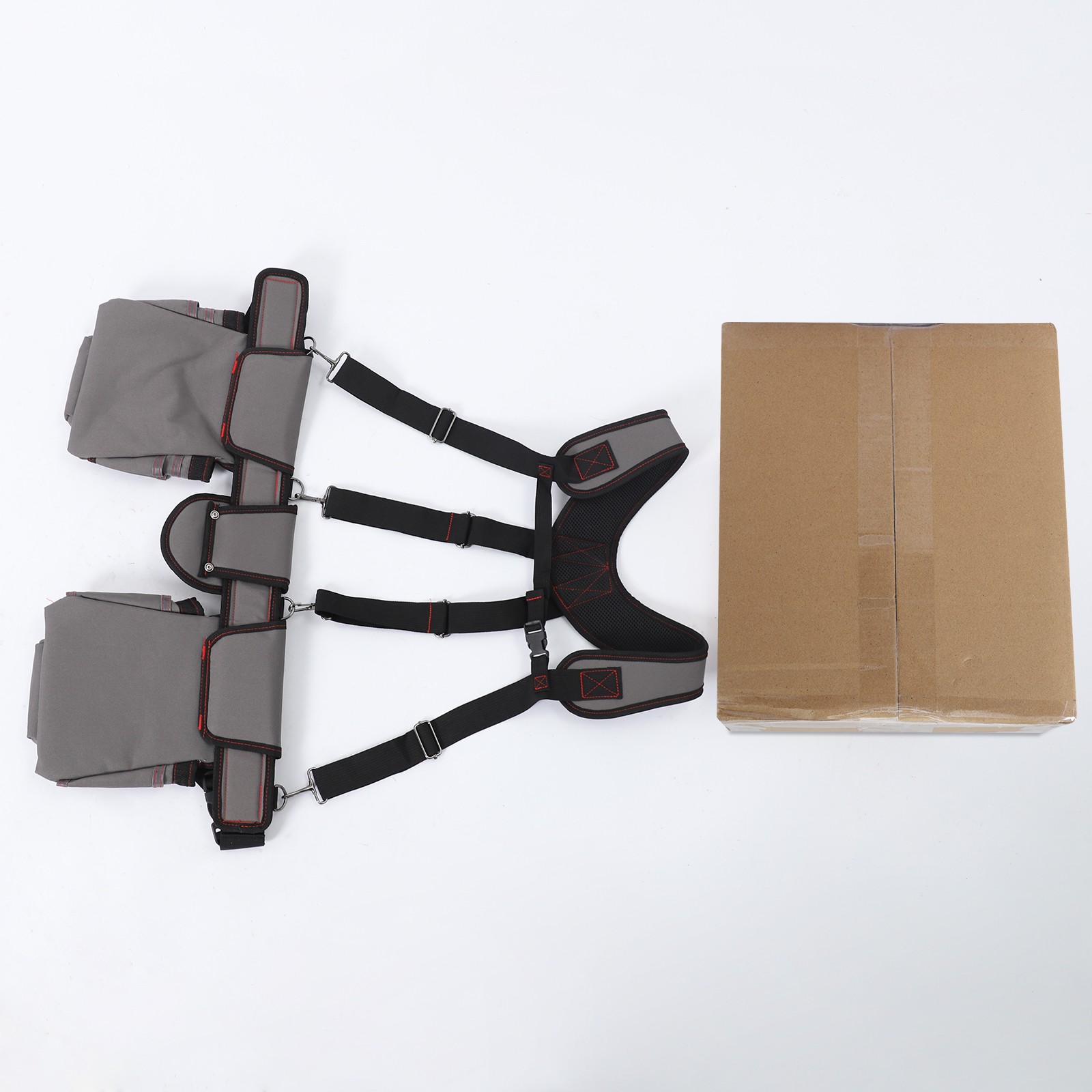 Heavy Duty Tool Bag with Suspenders, Multifunctional Electrician Tool Bag